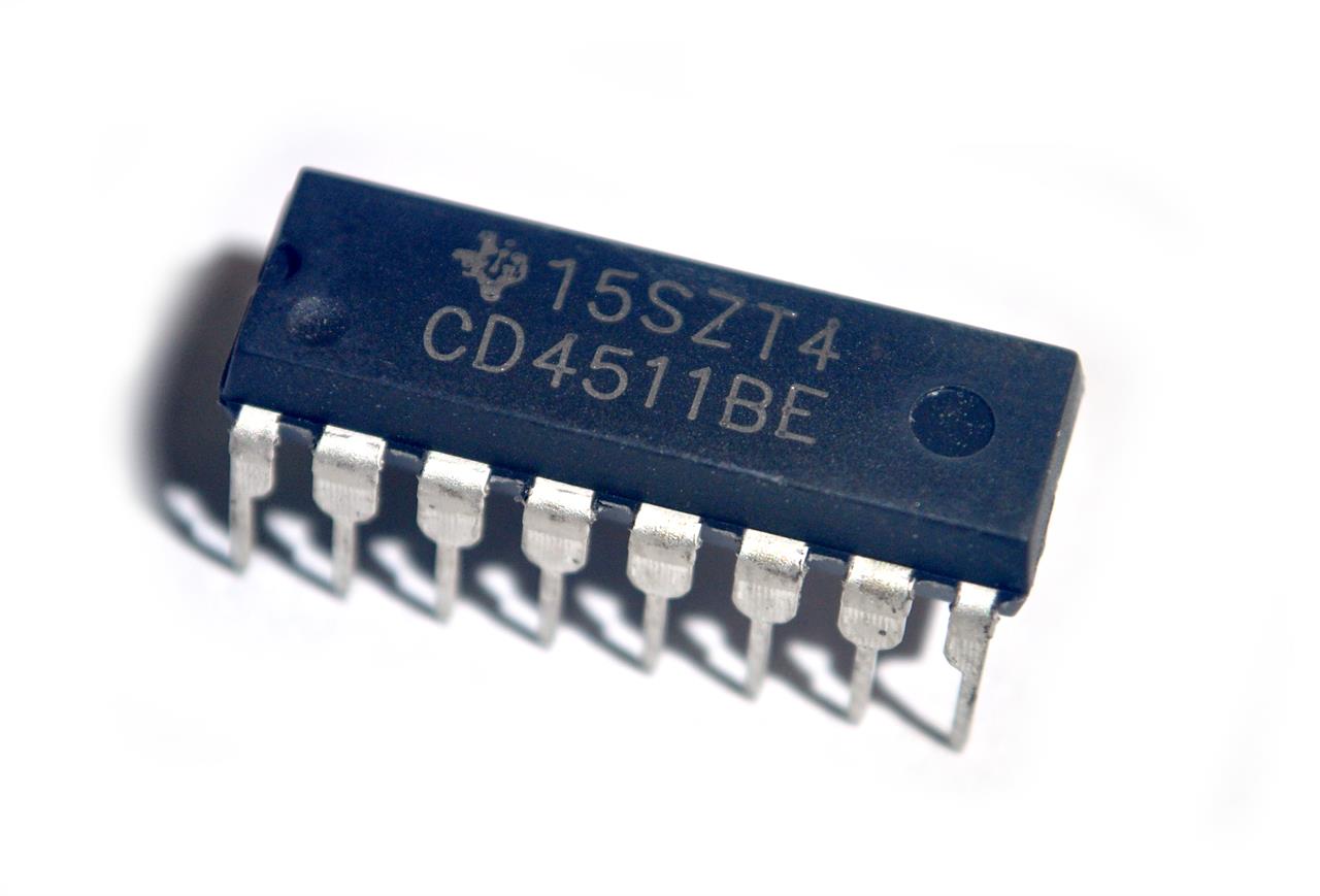 Circuitos integrados multiplexadores, demultiplexadores e decodificadores - Circuito Integrado CD4511BE