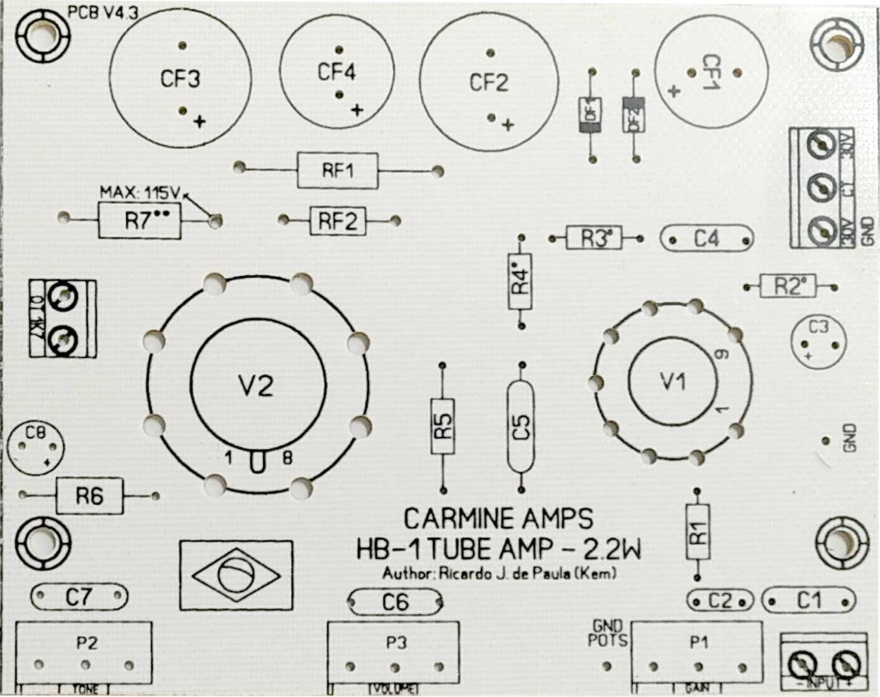 Kits Valvulados - Placa de circuito HB-1 versão 4.5