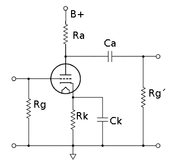 Circuito recomendado para o triodo da válvula 12AX7