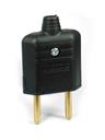 Plug reto MarGirius PLD1-2 Preto (F) com dois pinos para 10A 250V