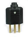 Plug reto MarGirius PLD1-3 Preto (F) com três pinos para 10A 250V