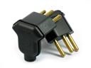 Plug 90 Graus MarGirius PLD6-3 Preto (F) com Três pinos para 10A 250V