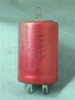 Capacitor eletrolítico 32+32uF 250V Tesla (vintage)