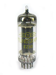 Válvula Eletrônica diodo retificadora de onda completa EZ80 6V4 Tungsram