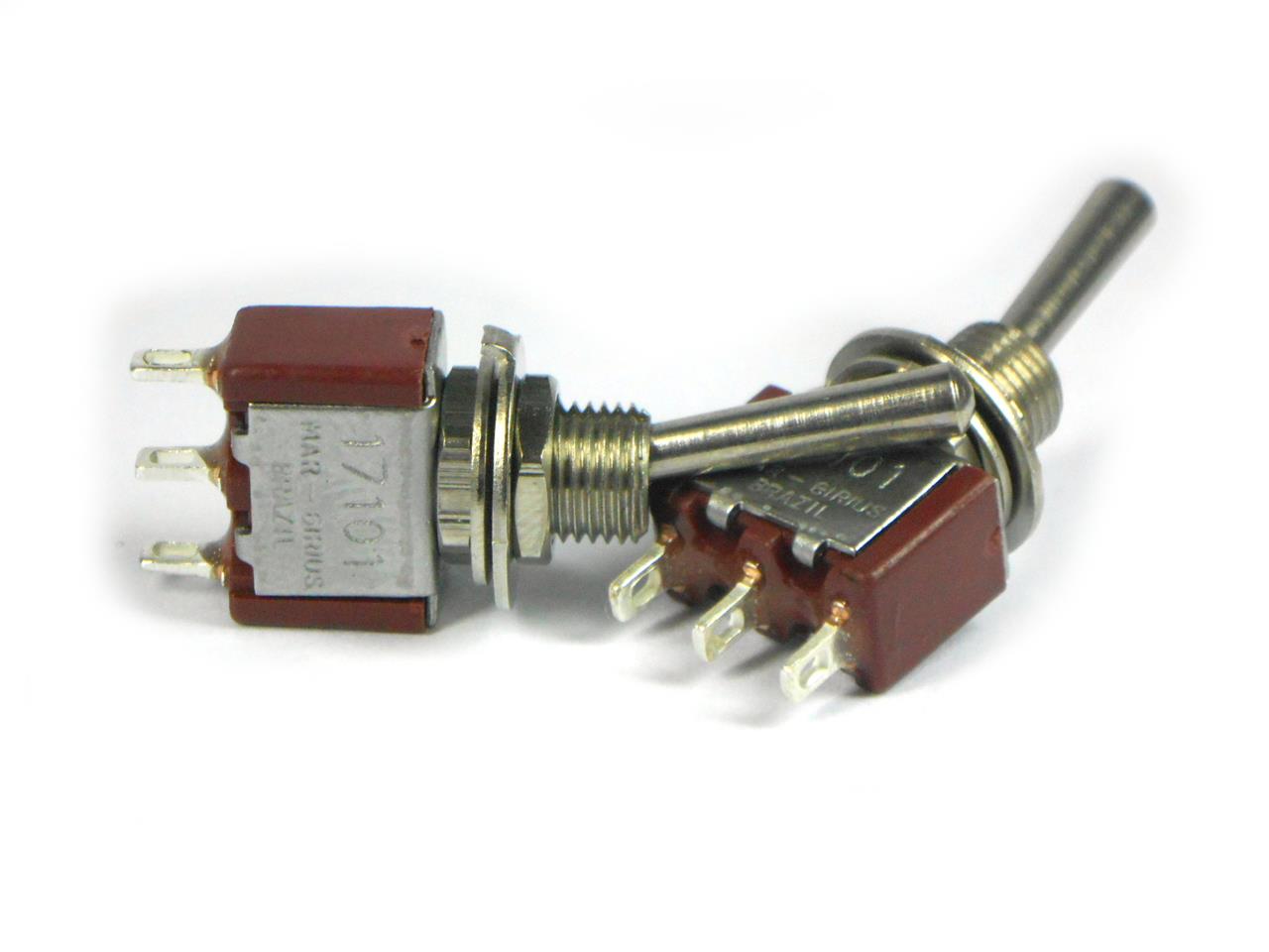 Micro-chave 1 polo 2 posições 1x2 com alavanca