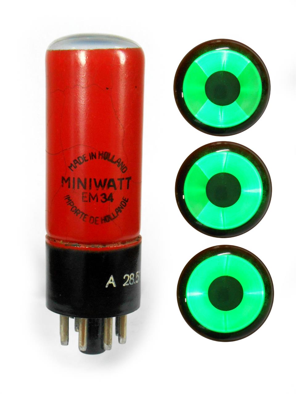 Válvulas Indicadoras de Sintonia Tipo Olho Mágico - Válvula EM34 Miniwatt